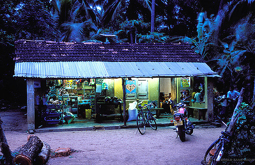 Solar: village shop at dusk